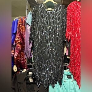 Elegant Black Sequin Wedding Dress